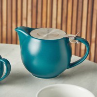 Matt Teal Porcelain Teapot